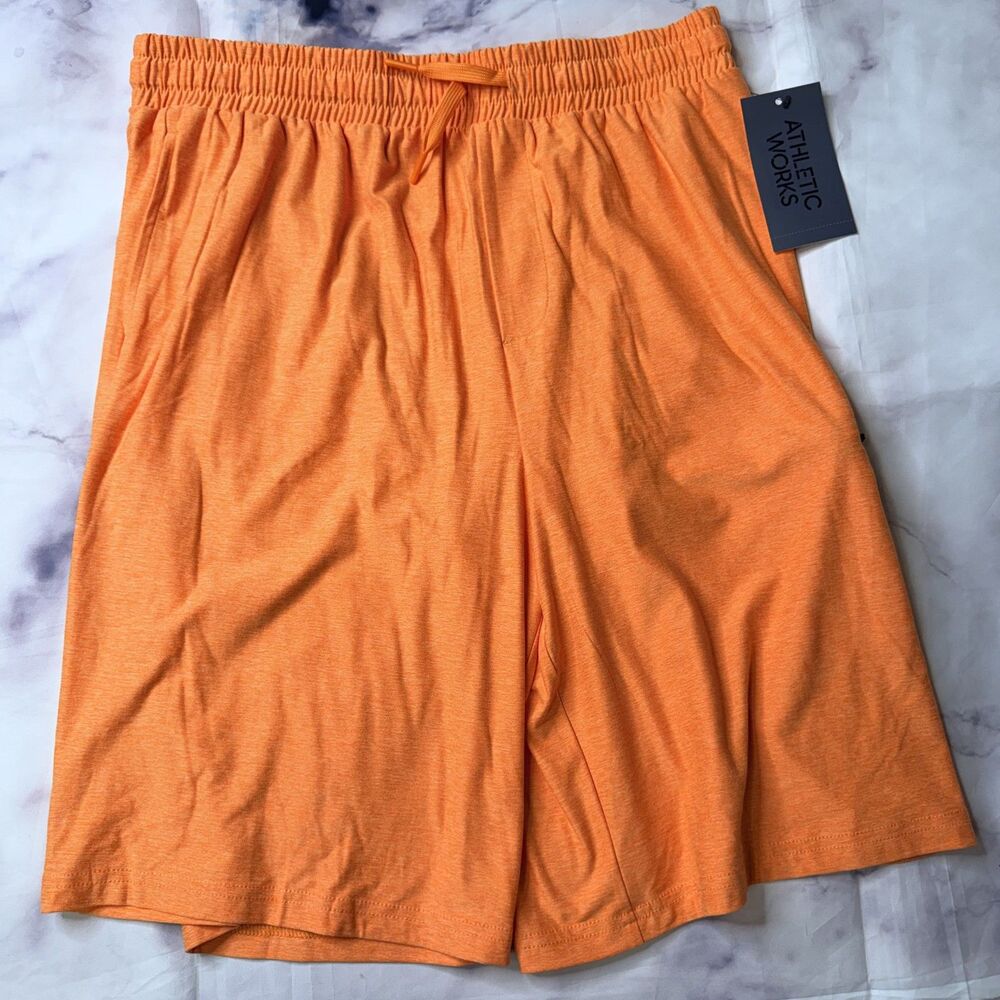 Athletic Works Boys ButterCore Active Orange Knit Shorts XXL